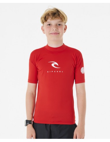 Rip Curl Corps Short Sleeve Rash Vest Boy Red