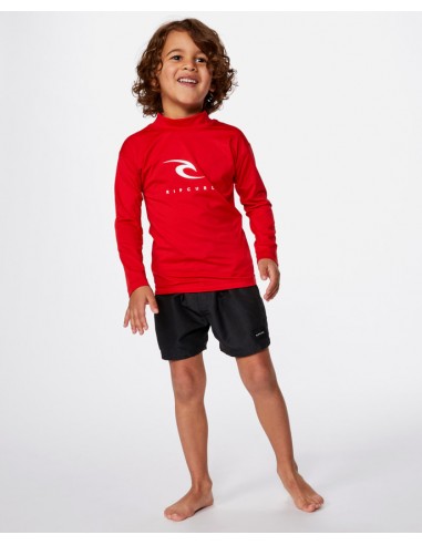 Rip Curl Corps Long Sleeve Rash Vest Grom Red