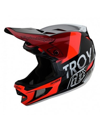 Troy Lee Designs D4 Mips Composite Qualifier Silver Red 2023