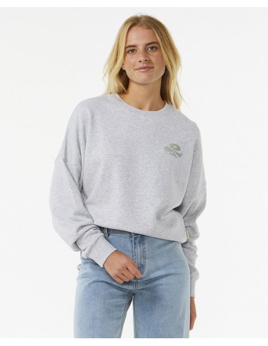 Rip Curl Rolling Curl Drop Shoulder crew fleece Grey Marle